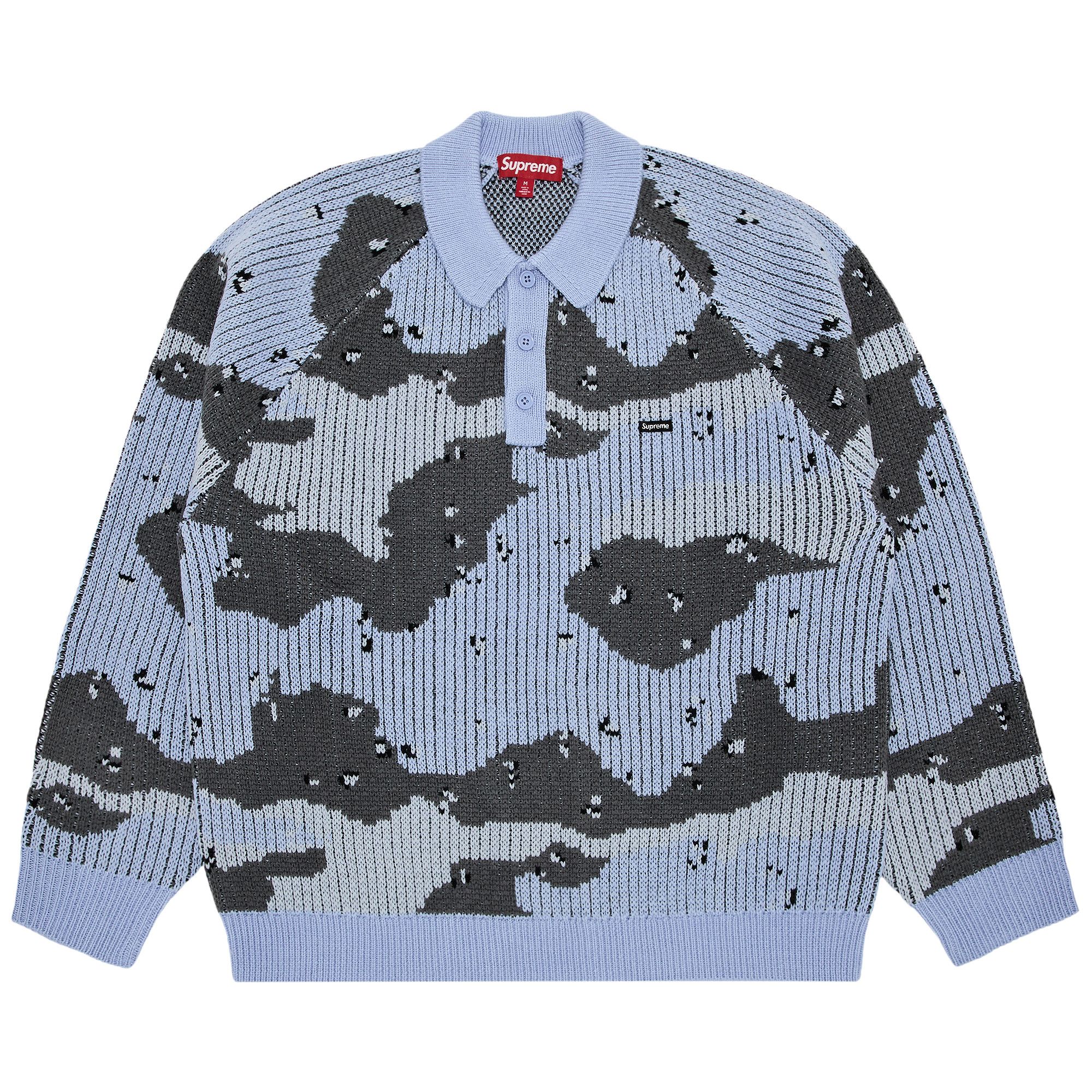 Buy Supreme Small Box Polo Sweater 'Blue Camo' - FW24SK30 BLUE