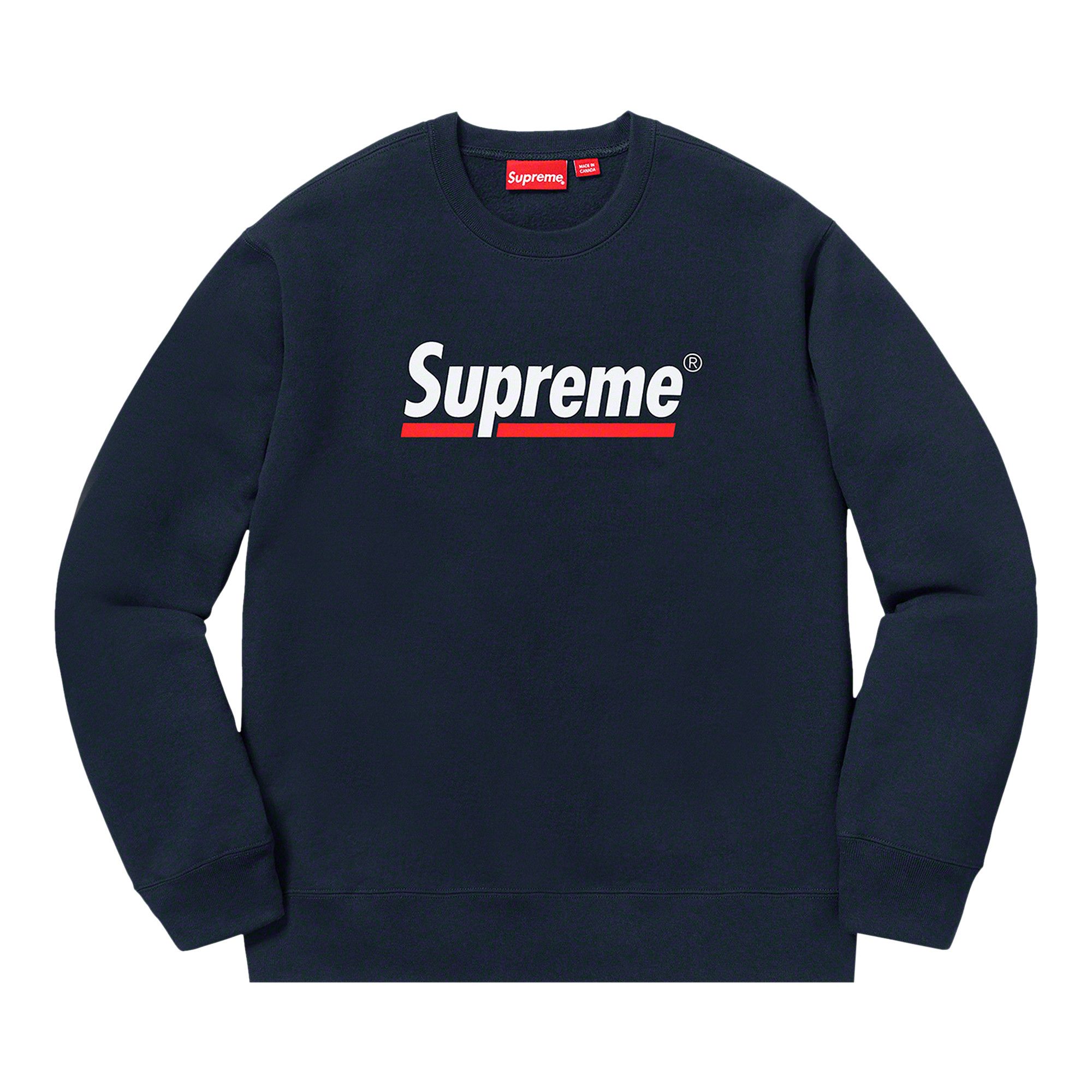 Buy Supreme Underline Crewneck 'Navy' - SS20SW33 NAVY | GOAT CA