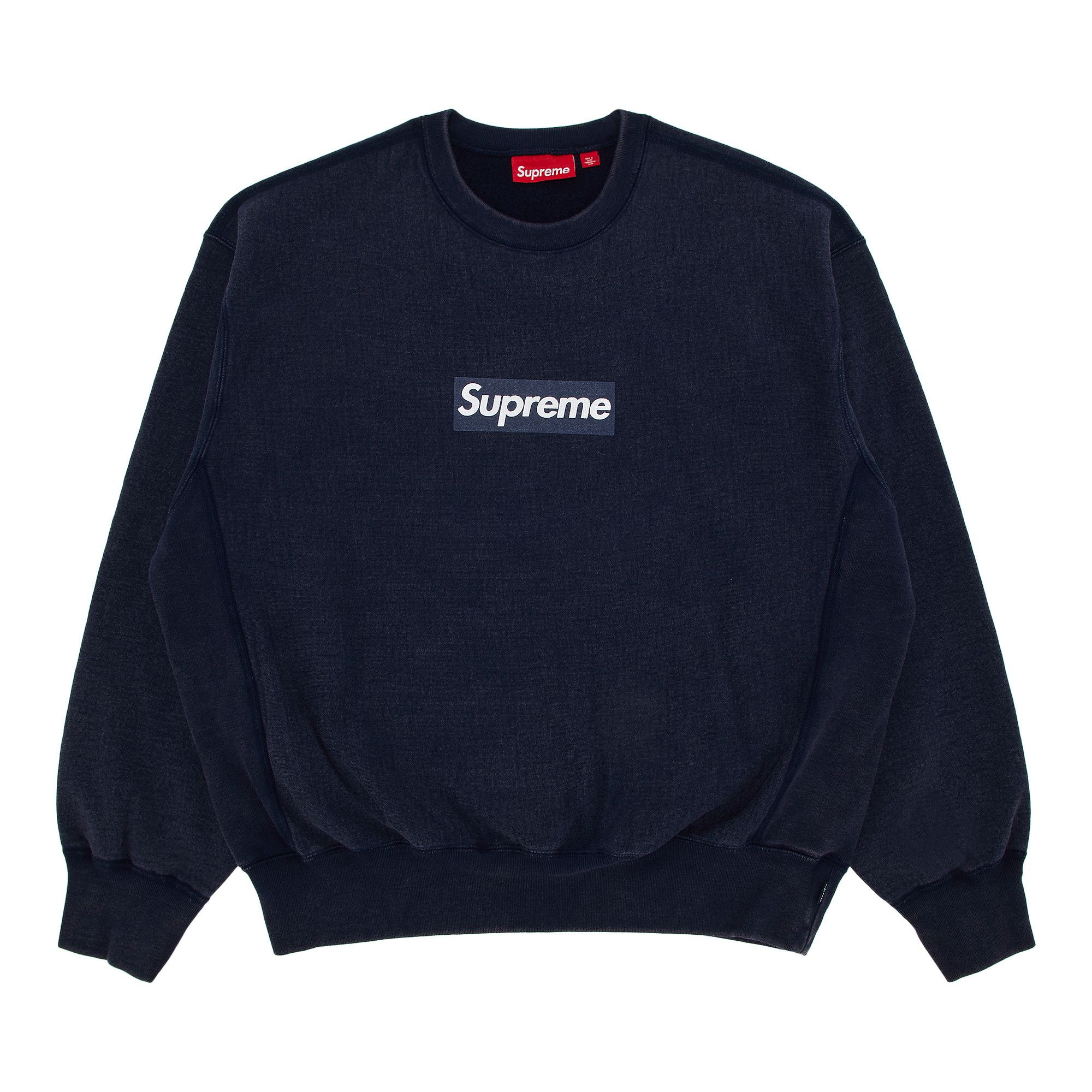 Buy Supreme Washed Box Logo Crewneck 'Navy' - SS25SW2 NAVY | GOAT