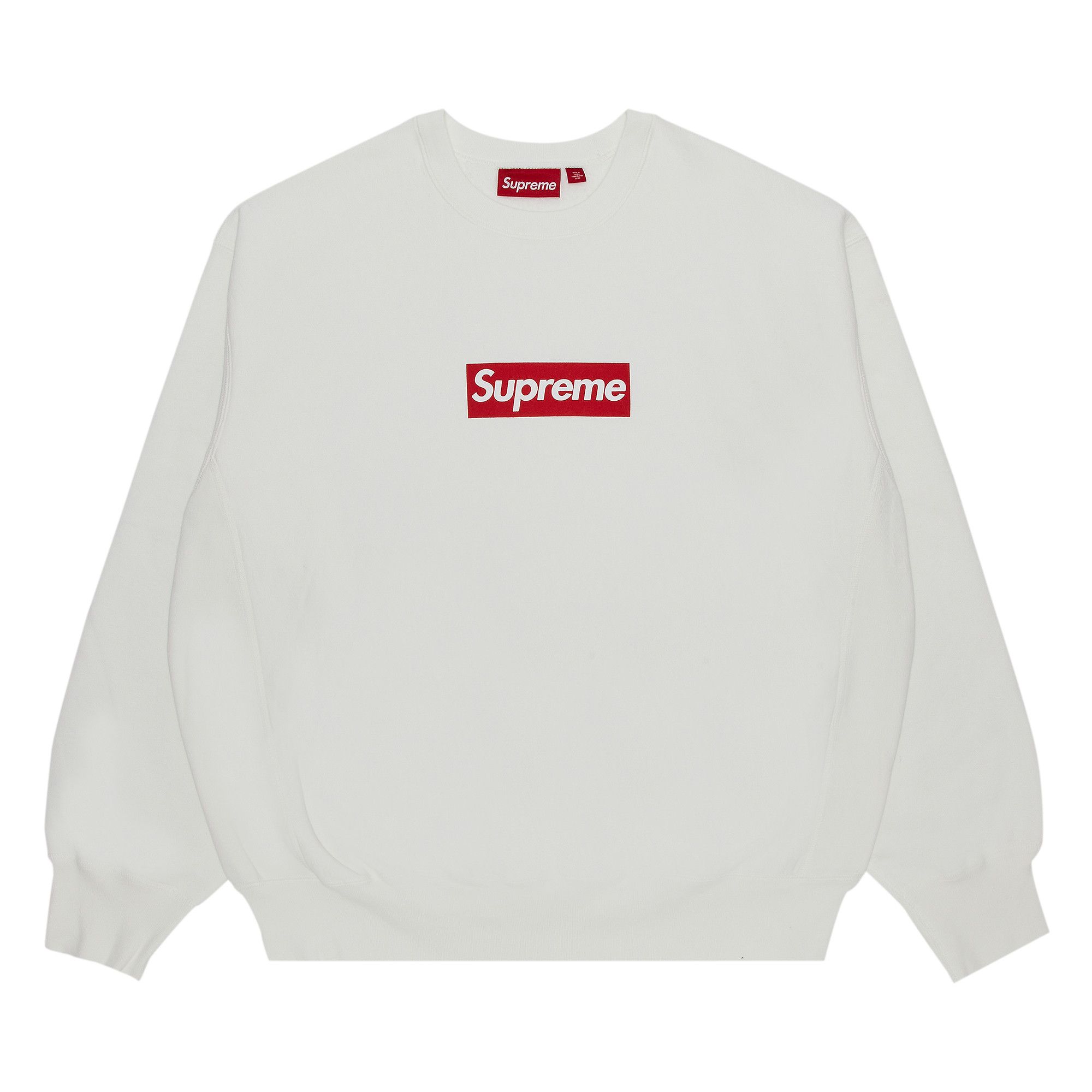 Buy Supreme Washed Box Logo Crewneck 'White' - SS25SW2 WHITE | GOAT