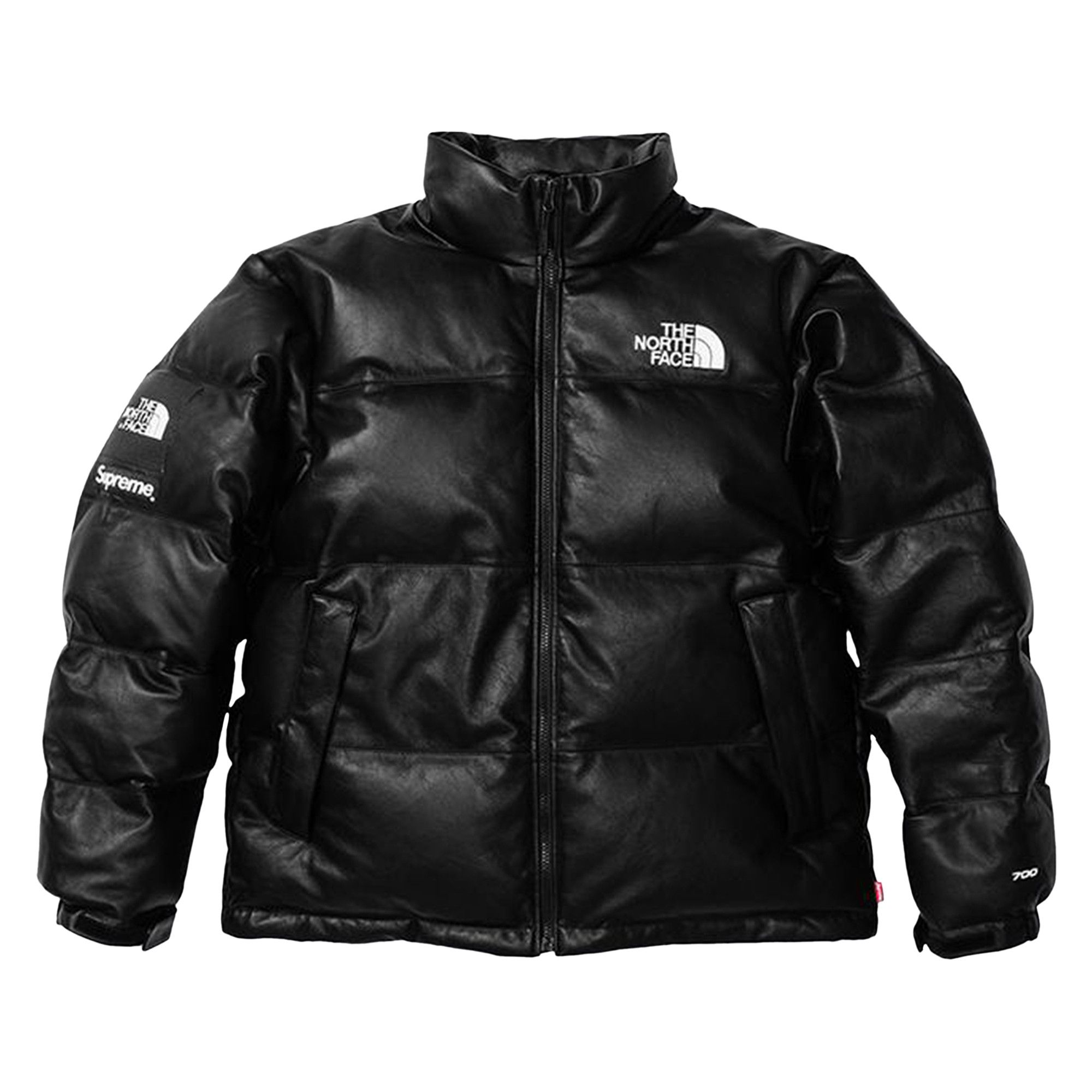 Buy Supreme x The North Face Leather Nuptse Jacket 'Black