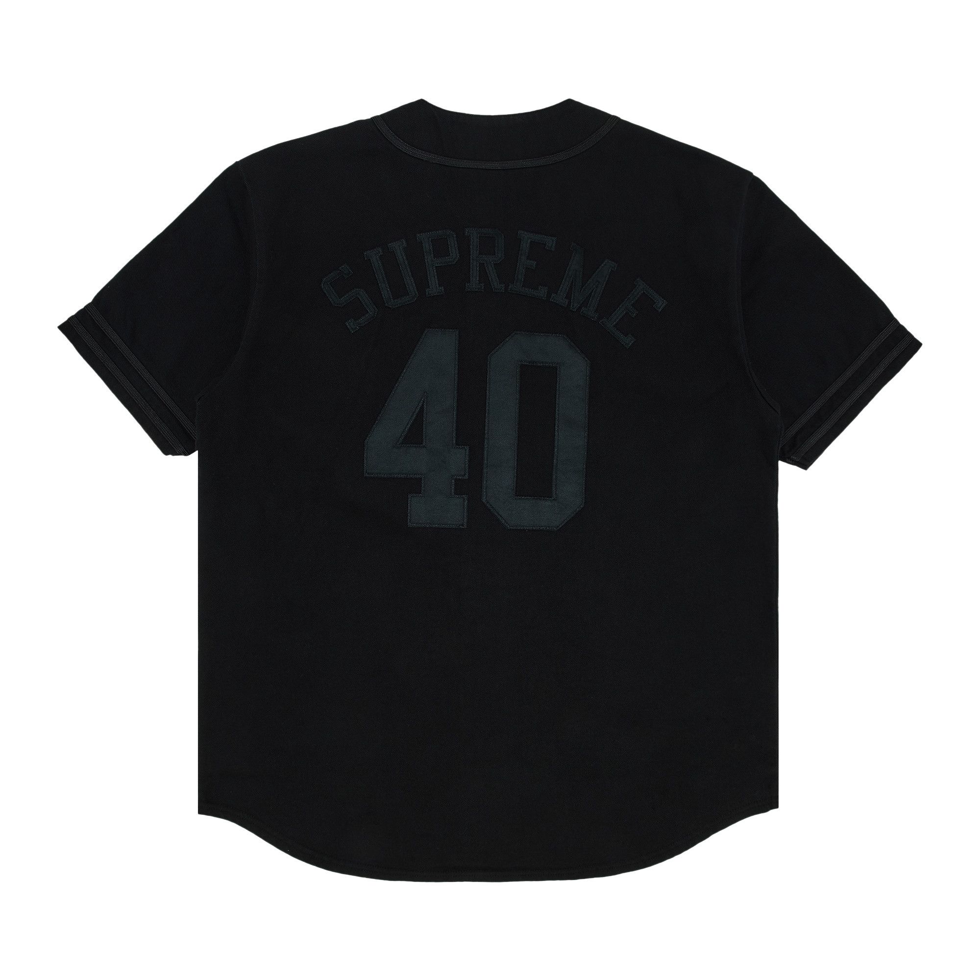 Buy Supreme x 40 Acres Twill Baseball Jersey 'Black' - SS25KN38