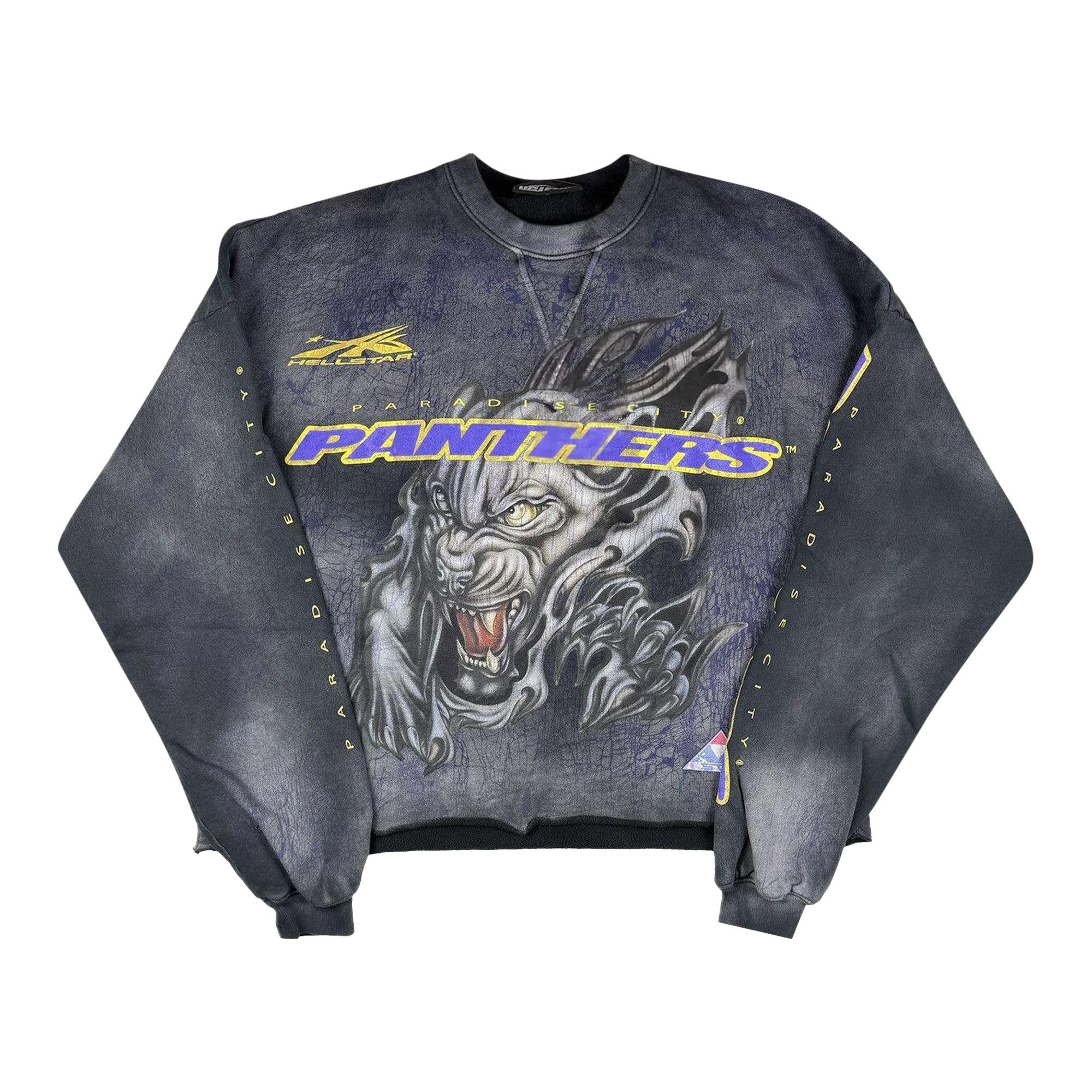 Buy Hellstar Paradise City Panthers Crewneck 'Black' - 09357