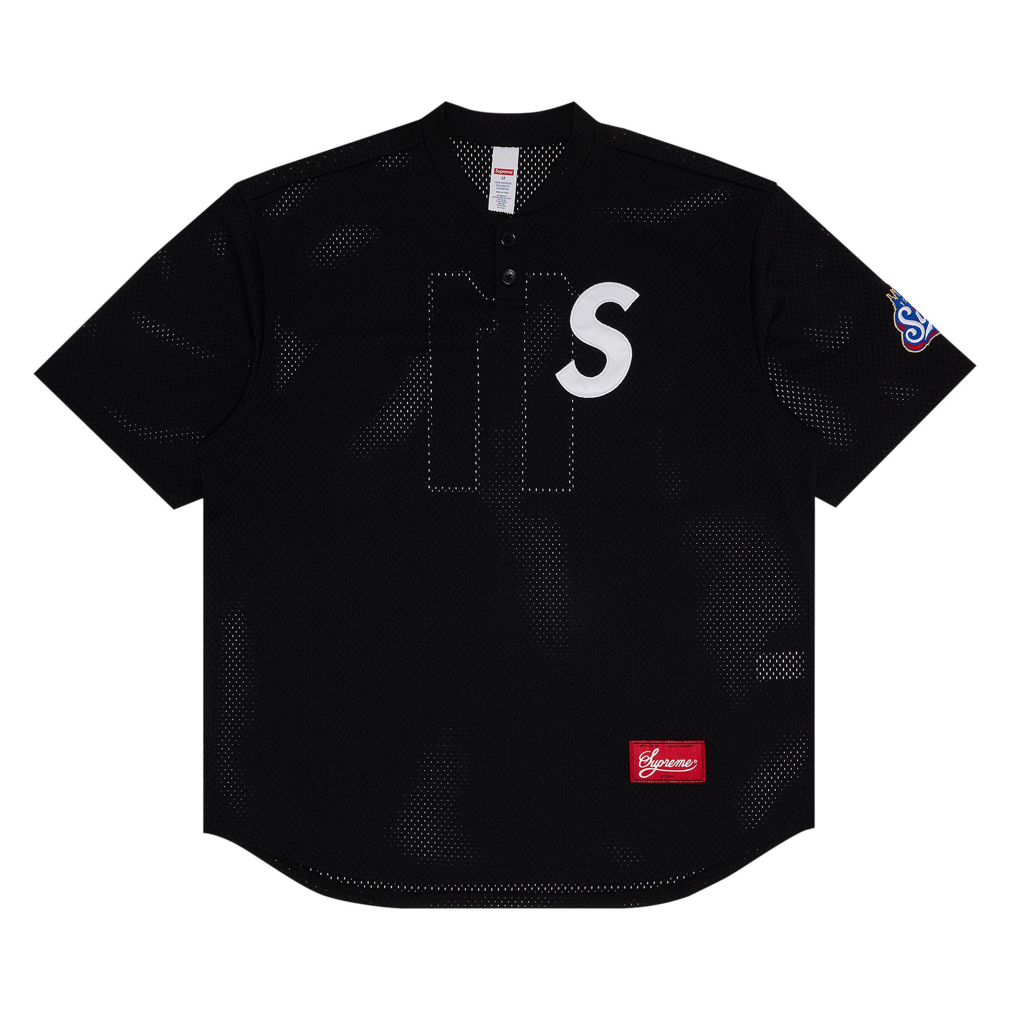 Buy Supreme S Logo Baseball Henley 'Black' - SS25KN95 BLACK | GOAT