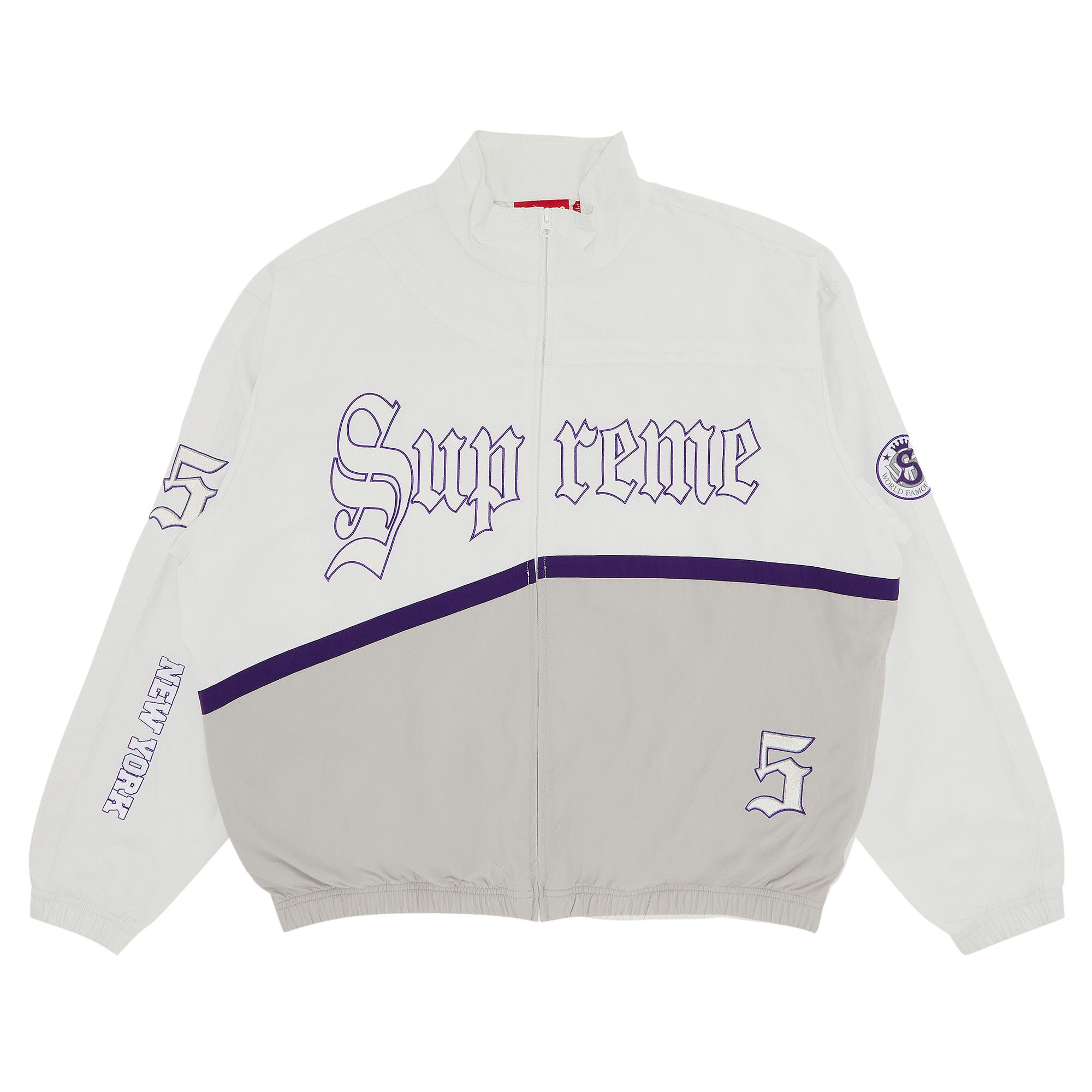 Buy Supreme Old English Track Jacket 'White' - SS25J32 WHITE | GOAT