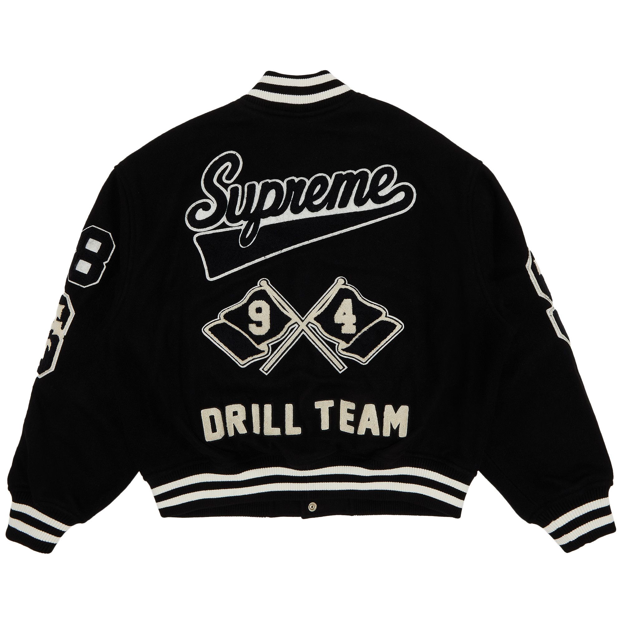 Buy Supreme Drill Team Varsity Jacket 'Black' - FW25J48 BLACK | GOAT