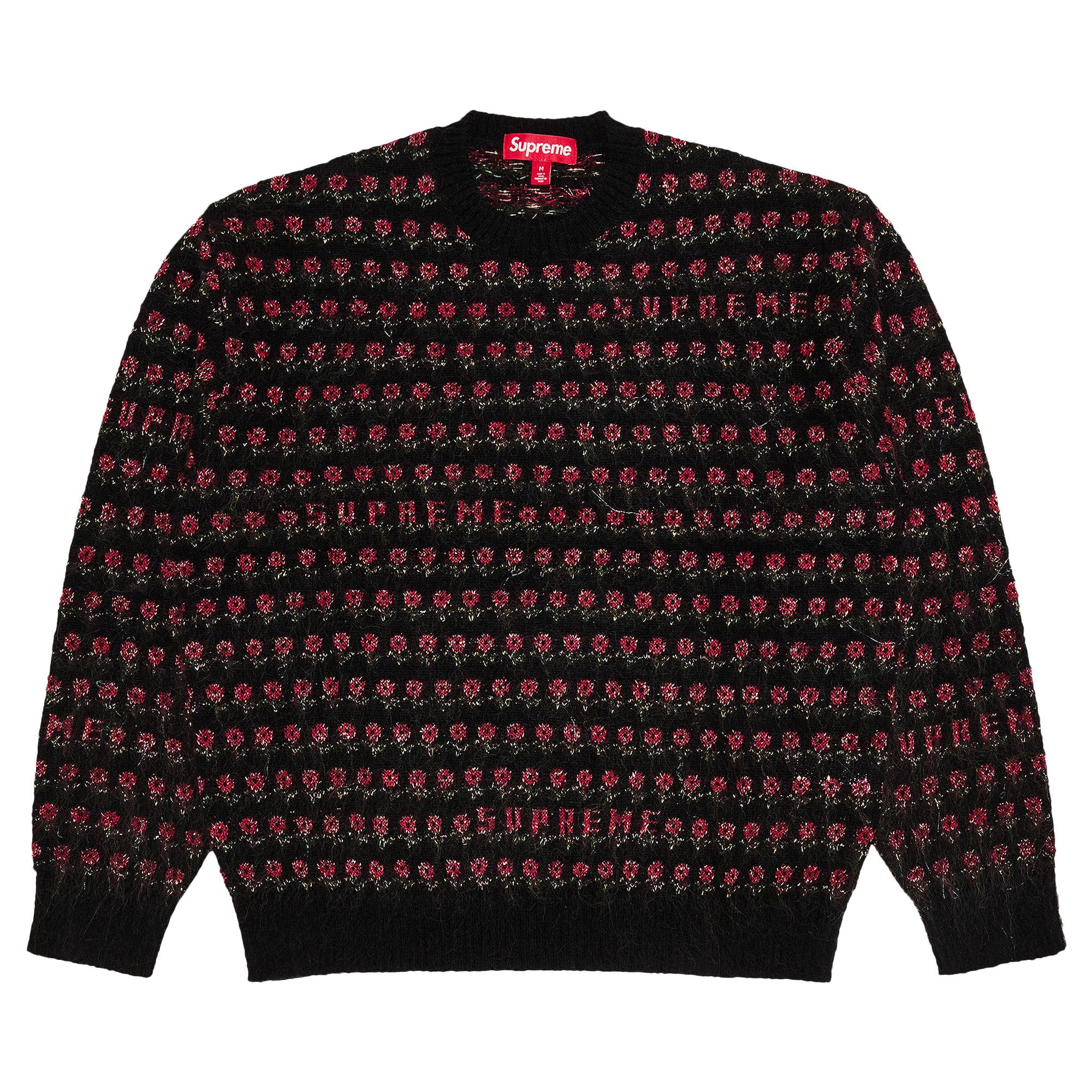 Buy Supreme Flowers Metallic Sweater 'Black' - FW25SK10 BLACK | GOAT