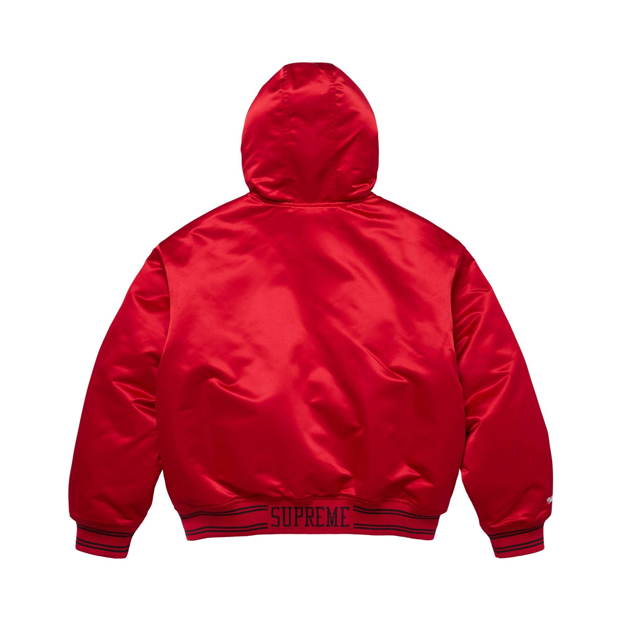 Buy Supreme x Mitchell & Ness Lined Hooded Satin Varsity Jacket