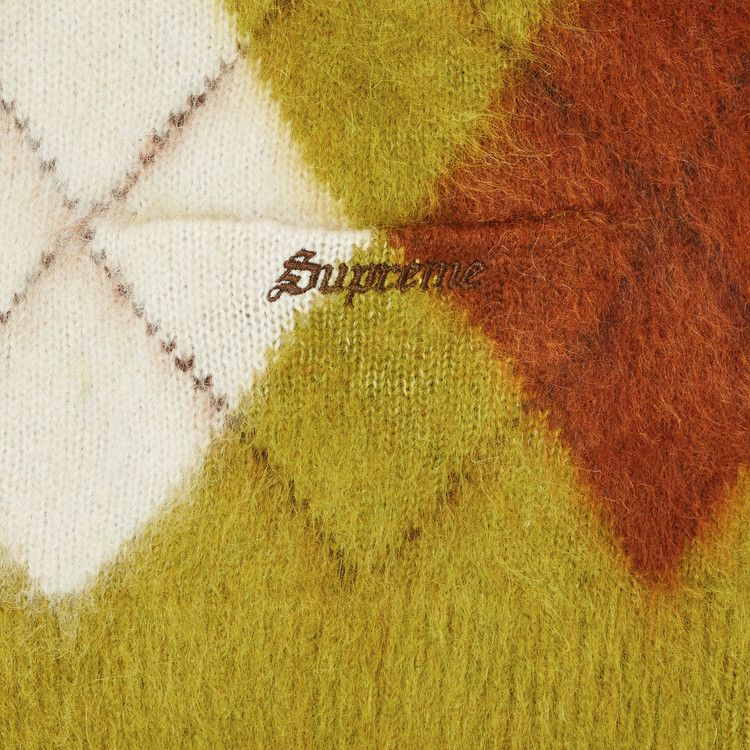 Buy Supreme Brushed Argyle Zip Up Vest 'Olive' - SS24SK24 OLIVE | GOAT