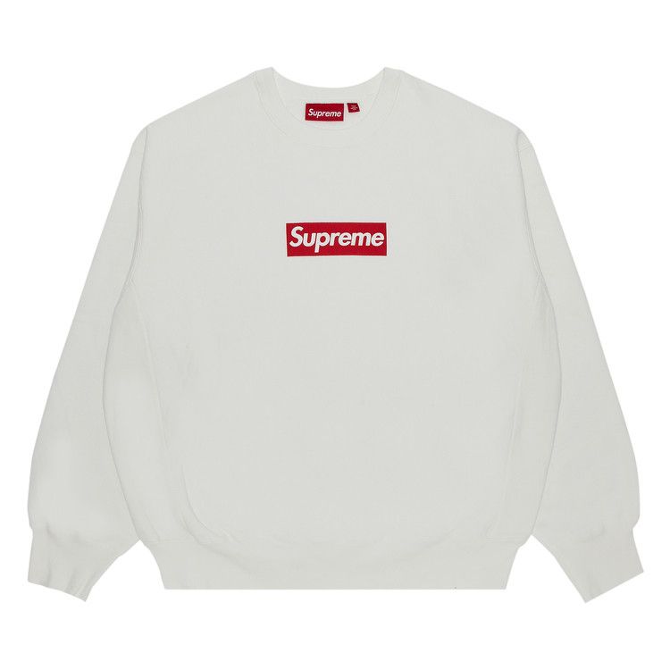 Buy Supreme Washed Box Logo Crewneck 'White' - SS25SW2 WHITE | GOAT CA
