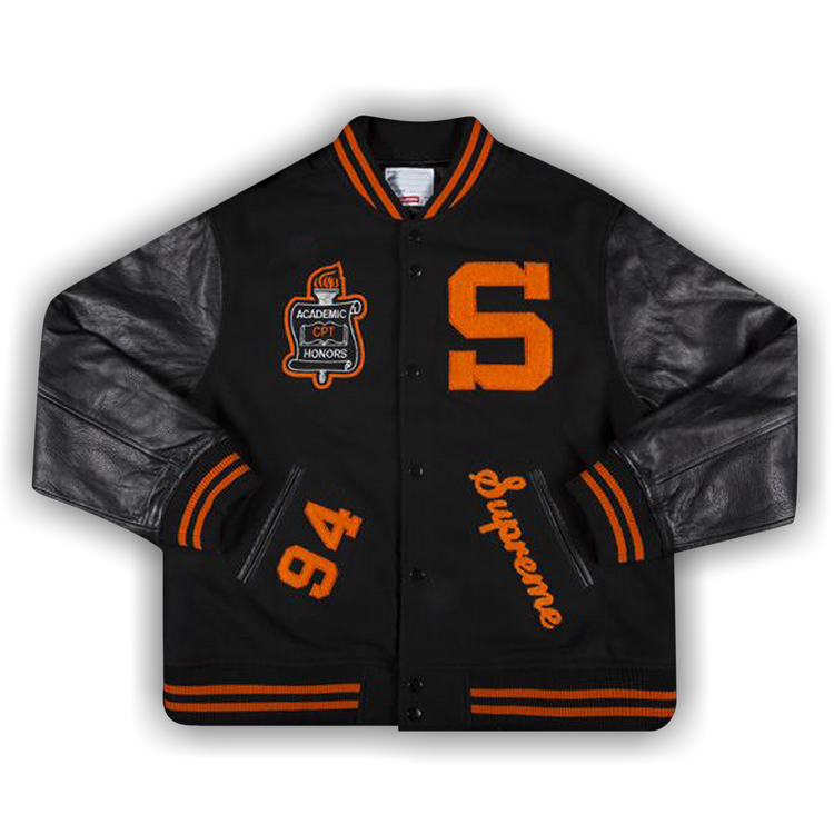 Buy Supreme Team Varsity Jacket 'Black' - FW19J91 BLACK | GOAT