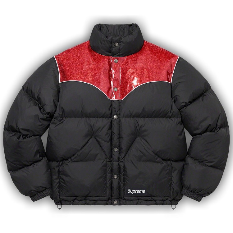 Buy Supreme Glitter Yoke Down Puffer Jacket 'Black' - FW22J94