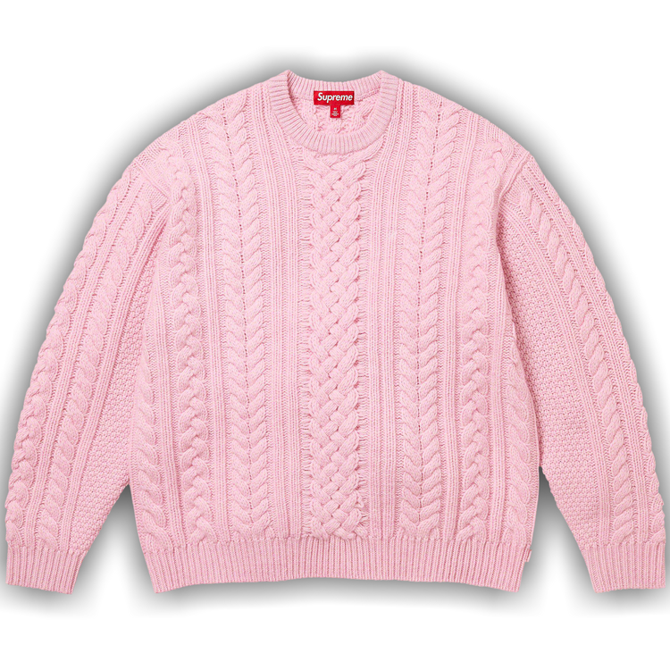 Buy Supreme Appliqué Cable Knit Sweater 'Pink' - FW23SK19 PINK | GOAT