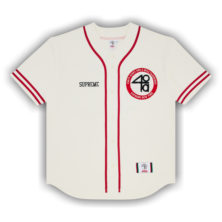 Buy Supreme x 40 Acres Twill Baseball Jersey 'Natural' - SS25KN38