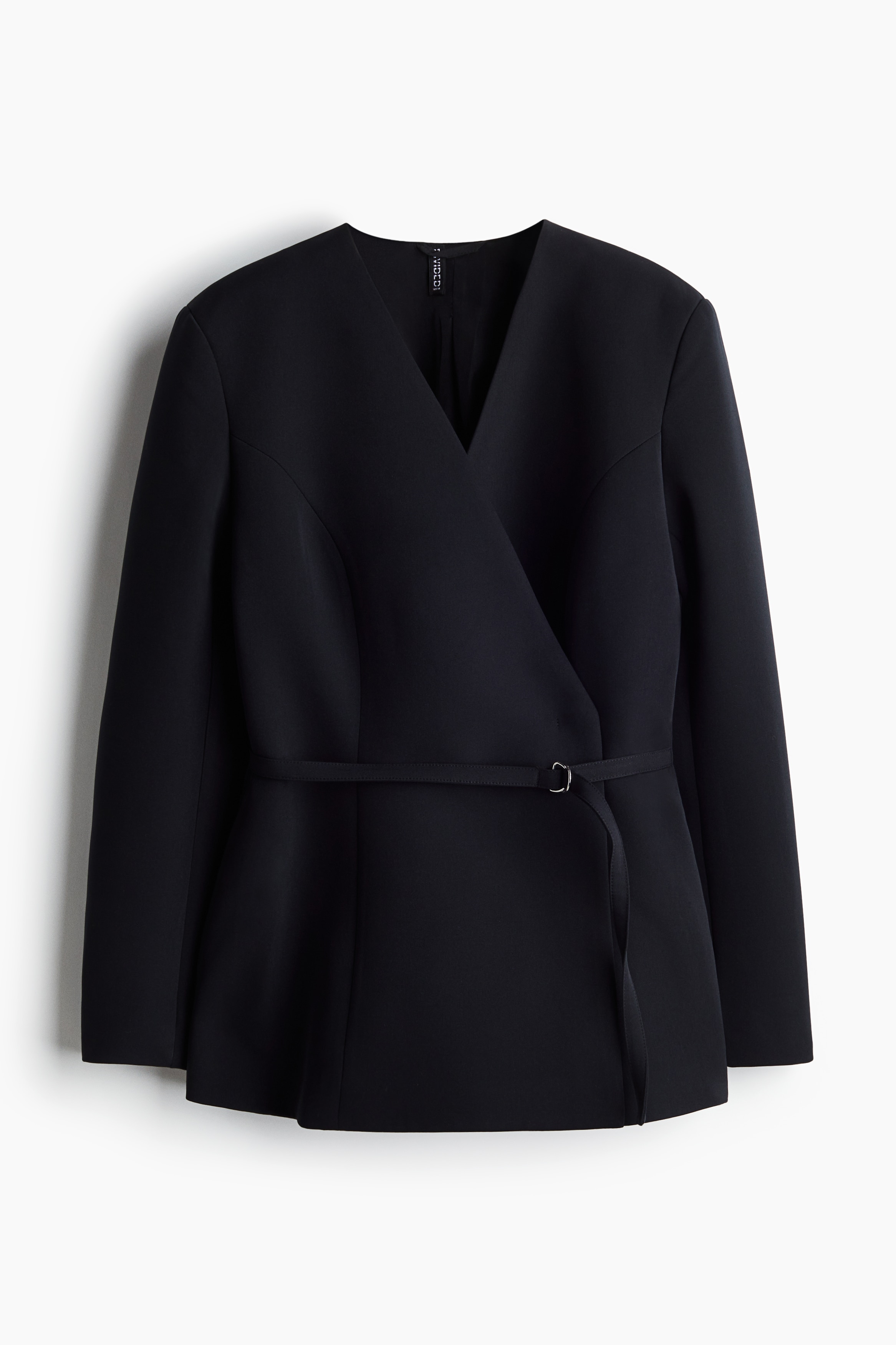 Belted Wrap-Front Jacket - Black - Ladies | H&M US