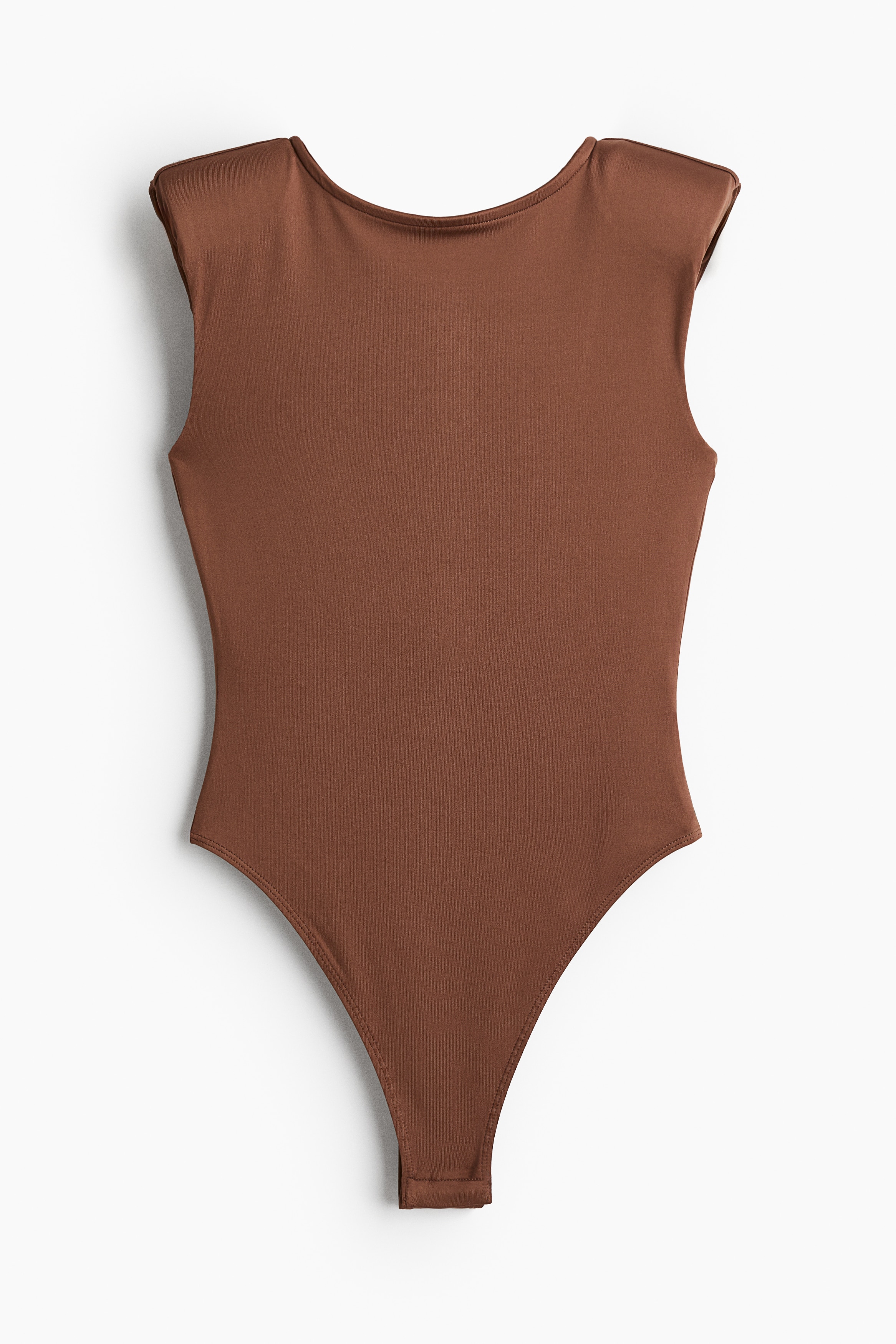 Low-Back Bodysuit with Shoulder Pads - Brown - Ladies | H&M US
