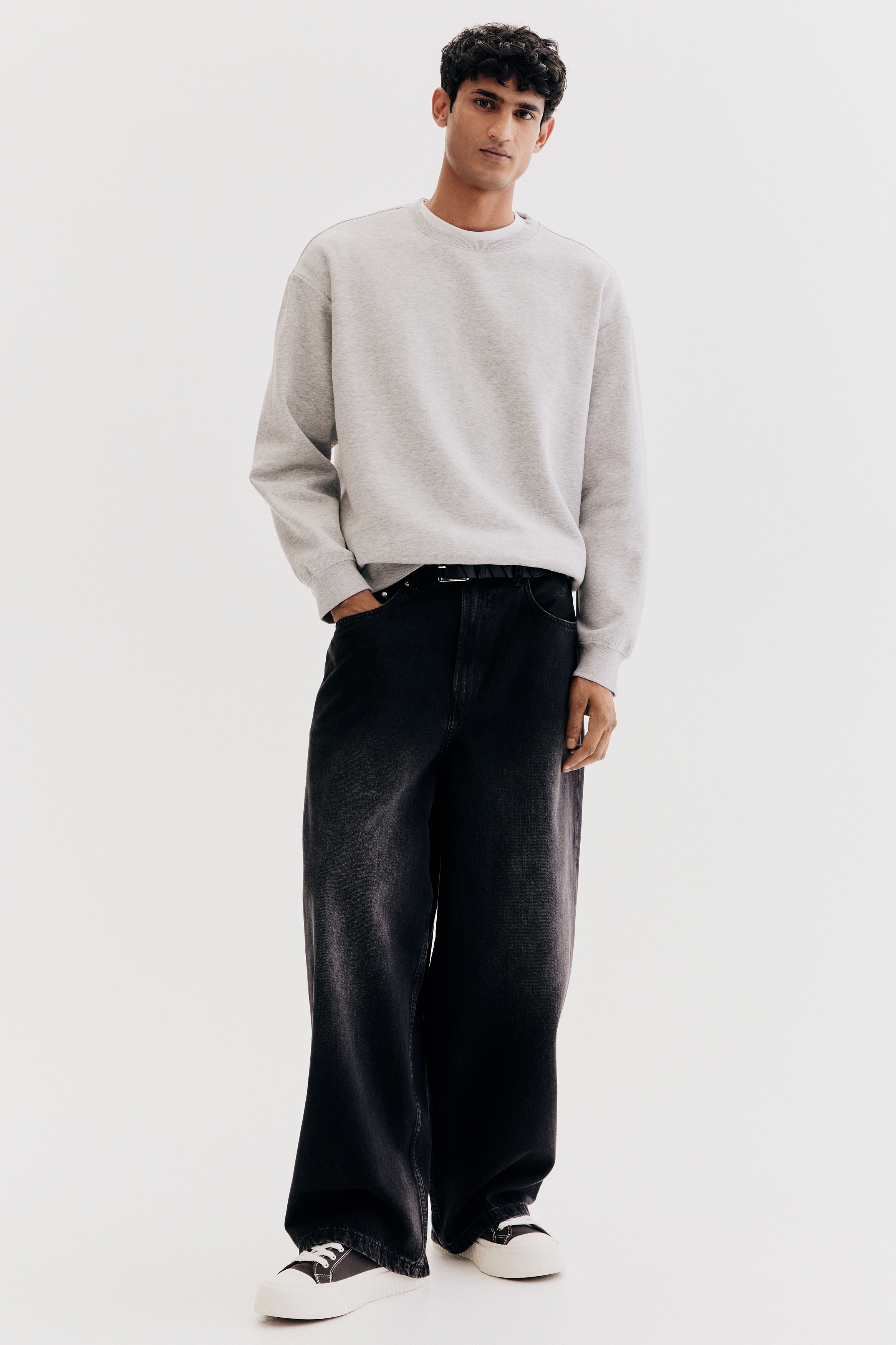 ルーズフィット スウェットシャツ - ライトグレーメランジ - Men | H&M JP