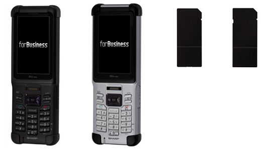 KDDI、構内PHSや無線LANに対応した「E05SH」とバーコードスキャナ装備