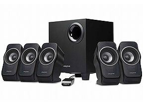 クリエイティブ、アンプ内蔵アナログ5.1チャンネルスピーカー