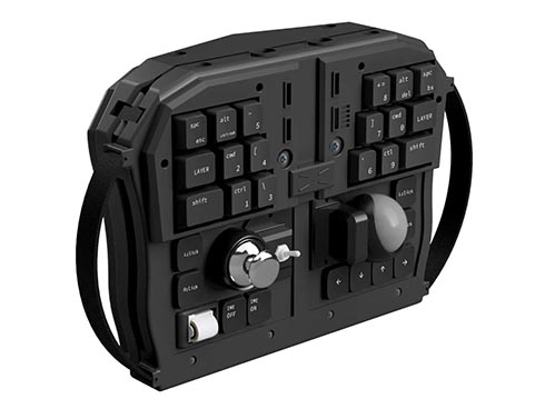 dotBravo、両手持ち操作も可能な可変式多機能キーボード「GrabShell