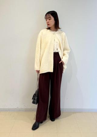 VIS(ビス) / 【洗える】ギャザーショルダージャガードブラウス