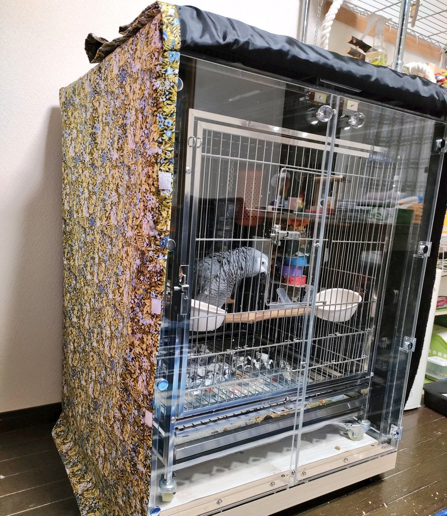 鳥カゴ 防音アクリルケージ おやすみカバー 中型インコ用 鳥カゴ 防音