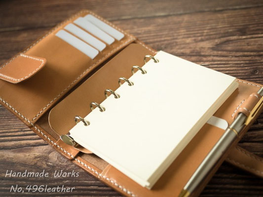 No.496レザー ミニ6サイズシステム手帳 システム手帳 - No,496 leather