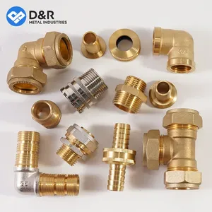Brass Fitting with Brass Color Extension (ZX-8025) - Brass Fitting