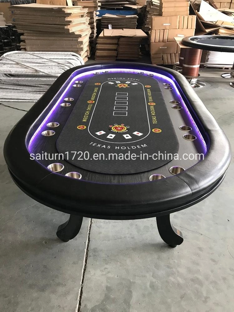 中国の多色LEDポーカーテーブル カジノテーブル 木製脚付き - 中国