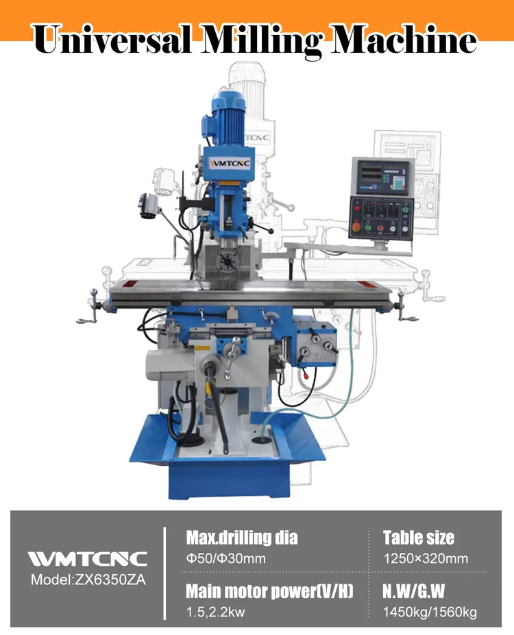 ZX6350ZA China Milling Machine with Drilling and Tapping Function