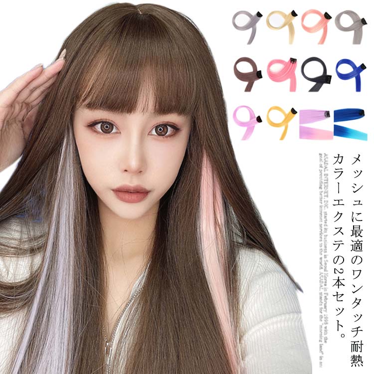 minana / 送料無料エクステ ワンタッチ カラー 2本セット ウィッグ