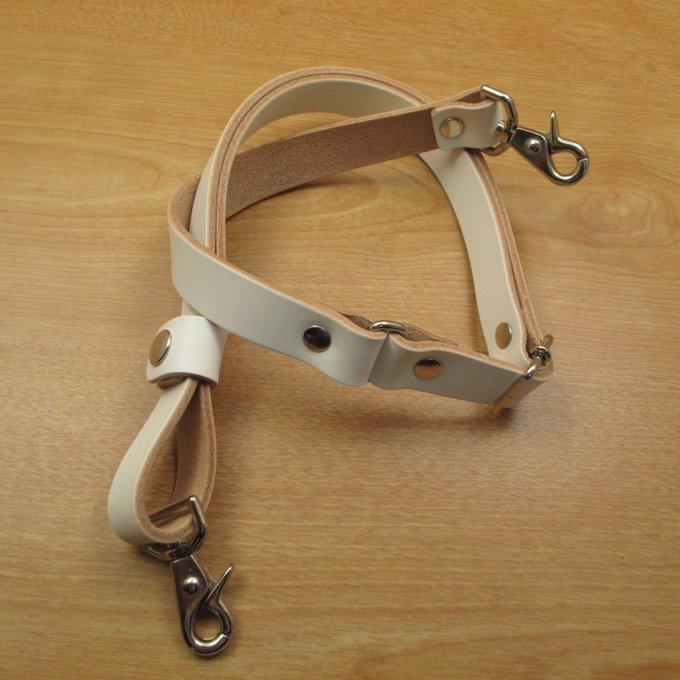 ホワイト＆空色 6丁差し 革ベルト付 本革 シザーケース SCL-154/CWC