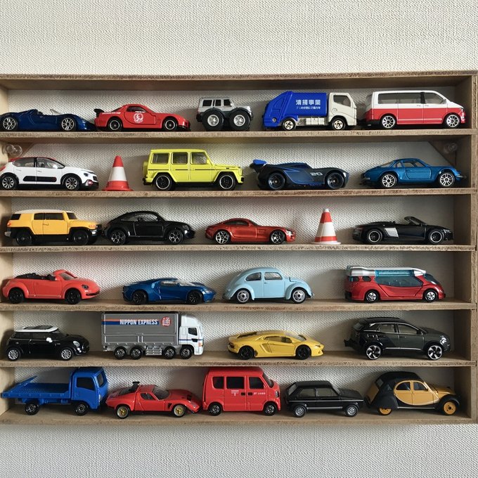 ミニカー 片付けケース 木製棚 壁掛け - SUSO-LAB'S GALLERY | minne