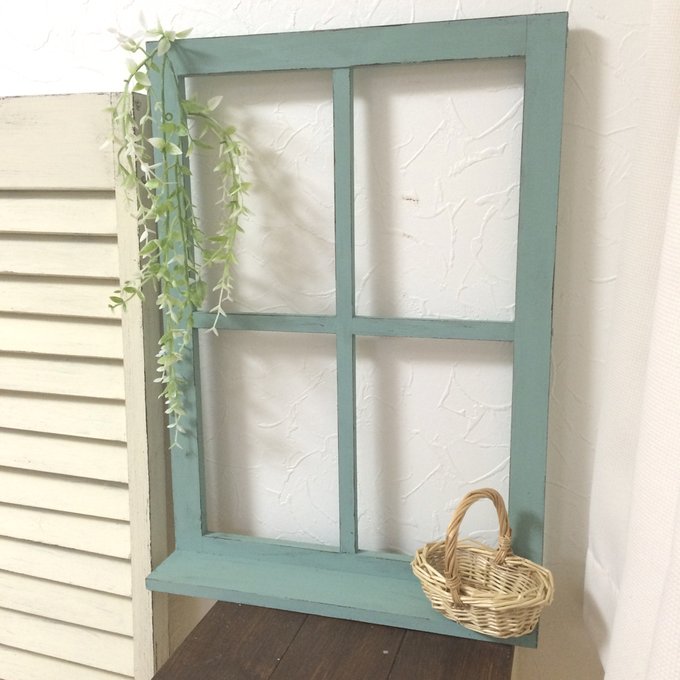 窓枠オブジェ（アンティークブルー） - hanuru natural lab | minne