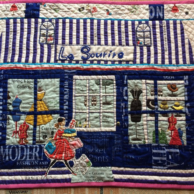 赤い服の女の子 パッチワークキルトタペストリー - KIJITORAYUZU'S