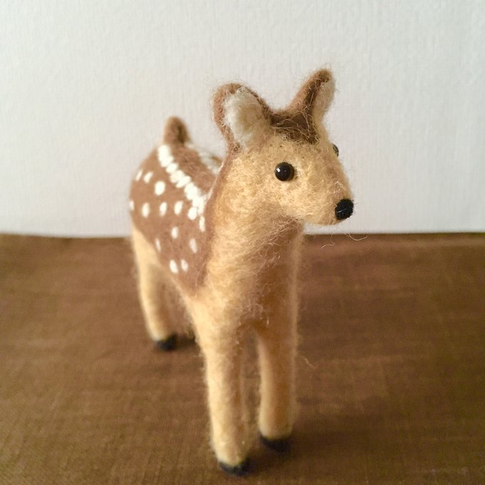 受注生産】羊毛フェルトのぬいぐるみ バンビちゃん - CASA-DE-POCO'S