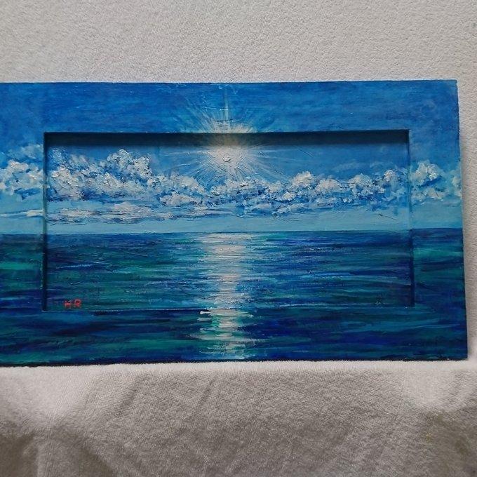 油絵 ポインセチア【色紙】