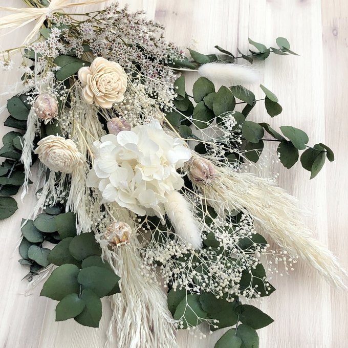 ナチュラルブーケM ユーカリホワイト ブーケ ウェディング 結婚式