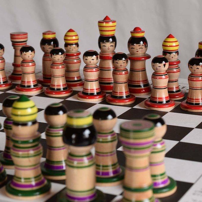 こけス定番セット 駒はこけしでルールはチェスのコラボ商品「こけス