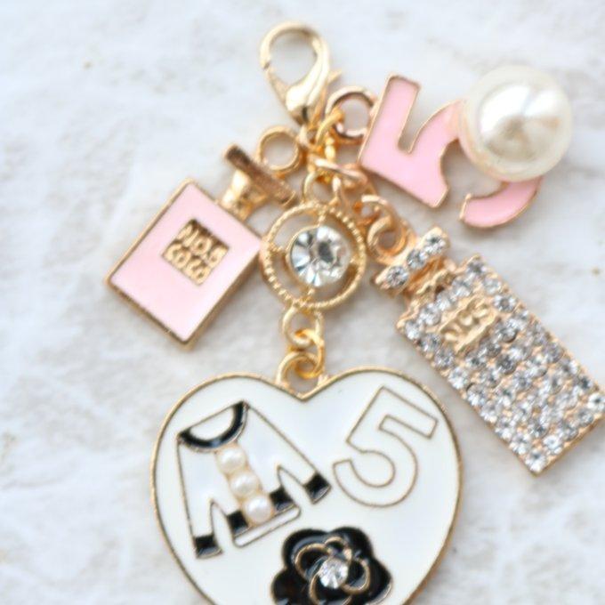 シャネルストーン ゆらゆら キラキラ 香水瓶とぷっくりパール No.5