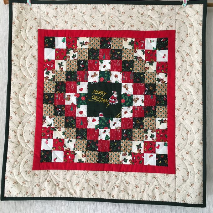 パッチワークタペストリー クリスマス キルトマット - SUZURAN-218'S