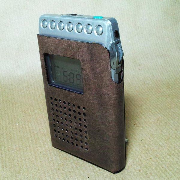ポケットラジオ用 革ケース（SONY ICE-R530V/R550V、牛・焦茶