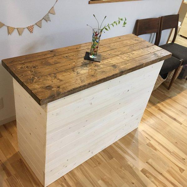 なりゆきち☆グレー☆レジカウンターテーブル【1200】カントリー家具