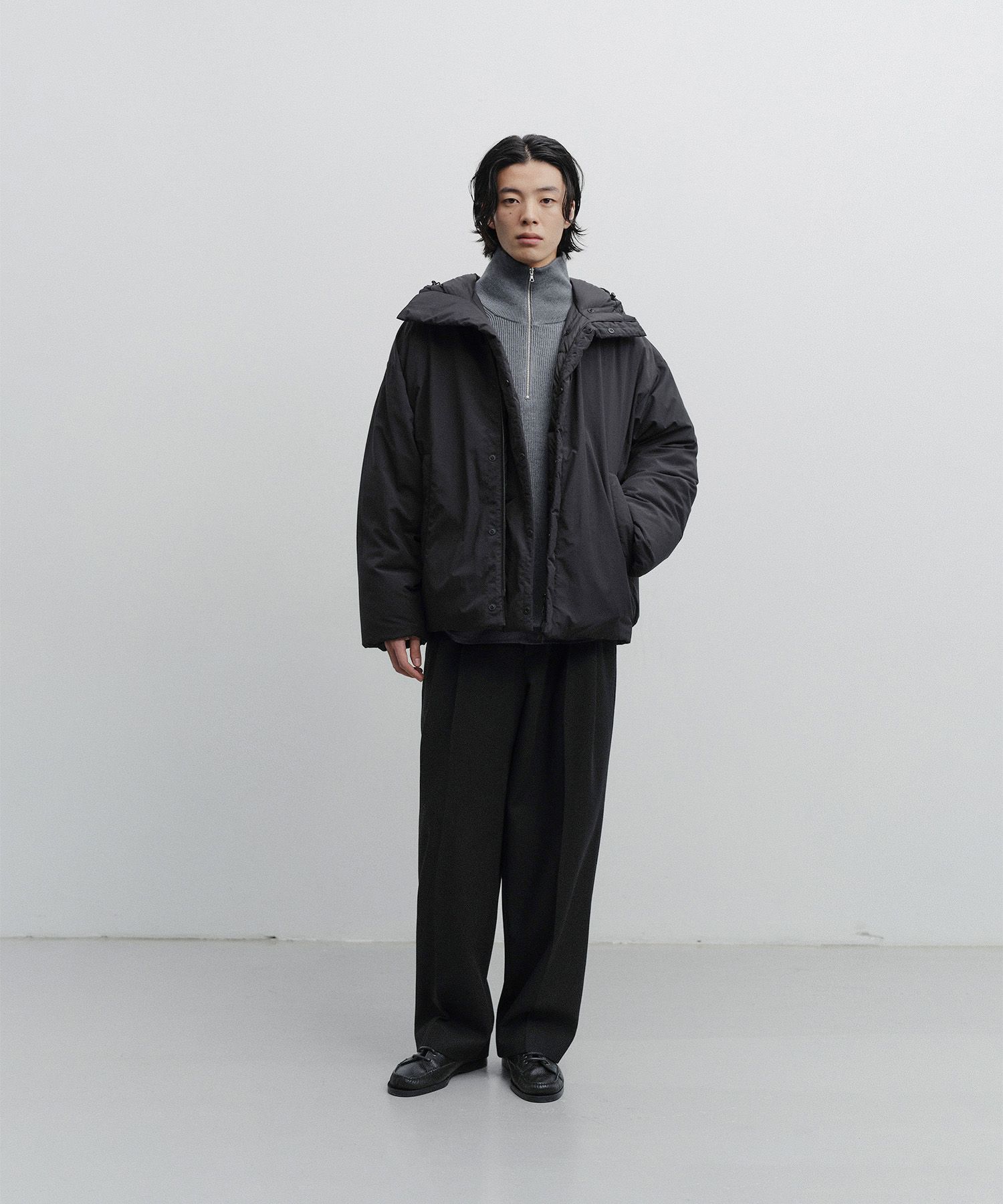 MUSINSA公式 | ANOTHER OFFICE Snowman Hooded Down Jacket (Black)