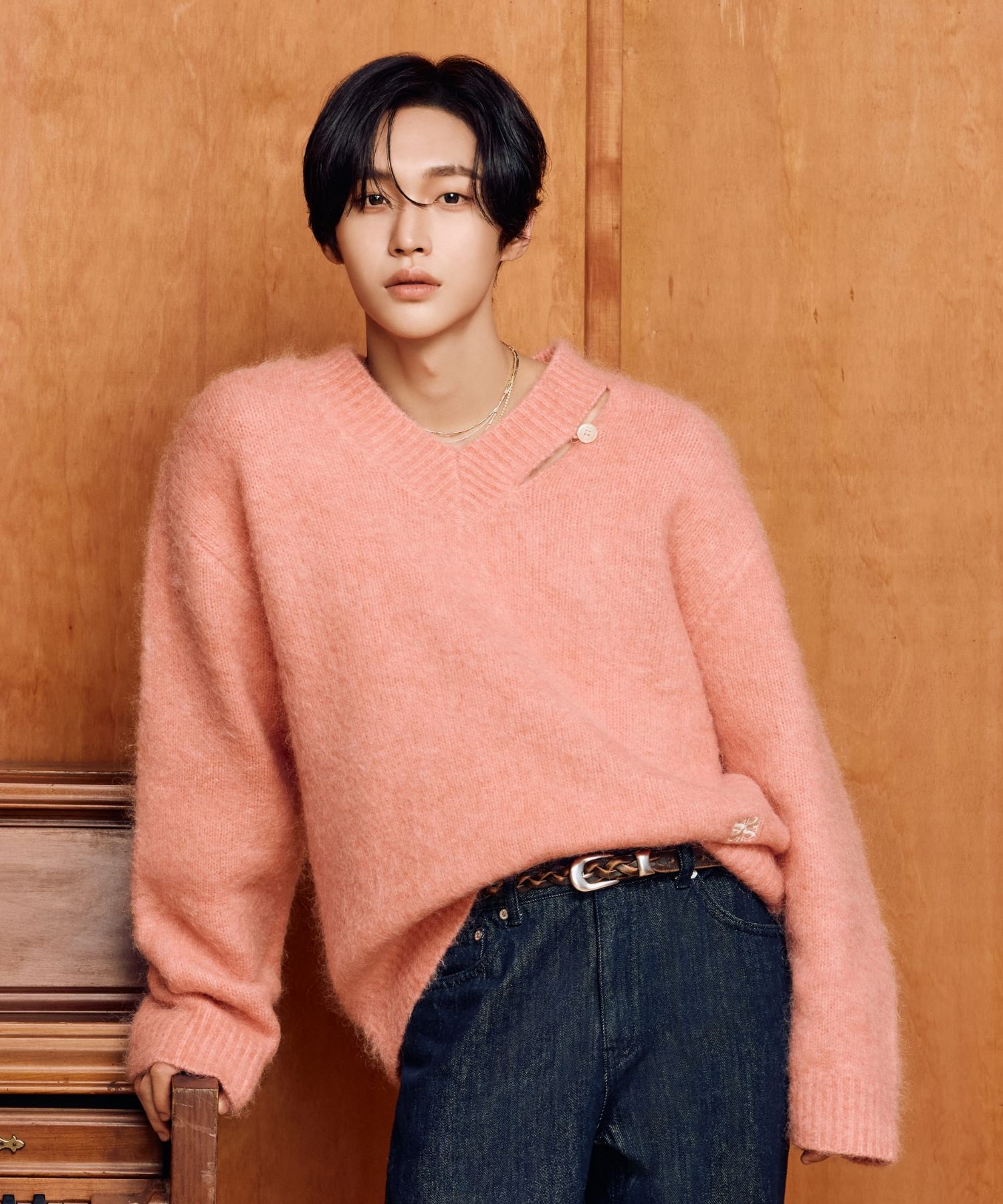 MUSINSA公式 | SATUR エッセンツートーンモヘアブレンドニットピンク