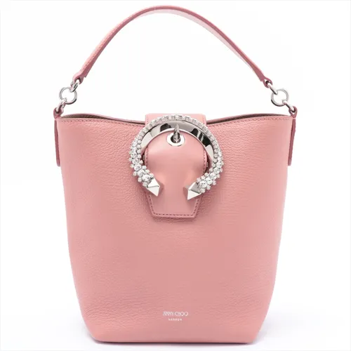 ジミーチュウ マデリン レザー 2WAYショルダーバッグ ピンク Aランク