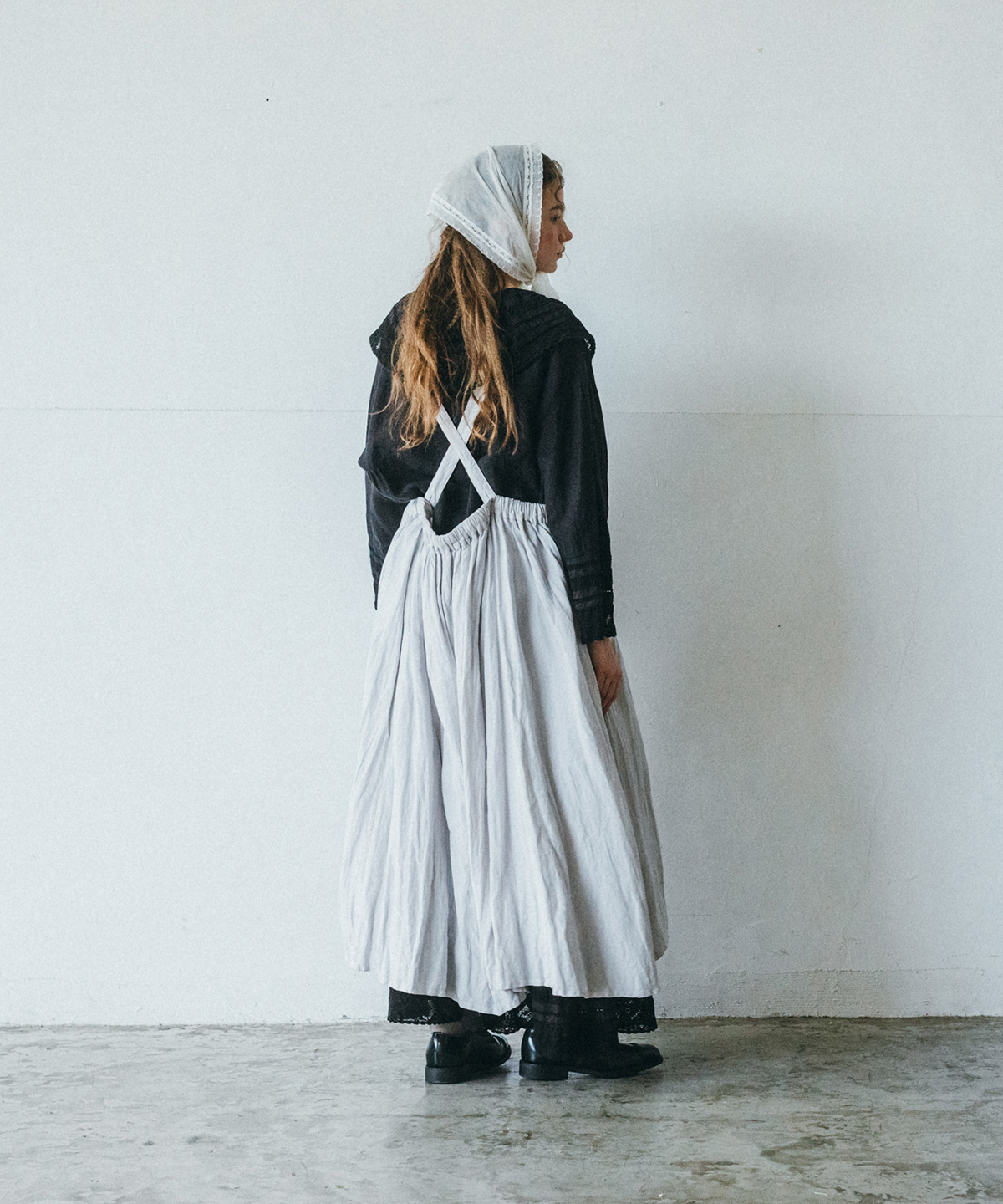 レトロラベンダーロングエプロンワンピース | Maiden's Rêve