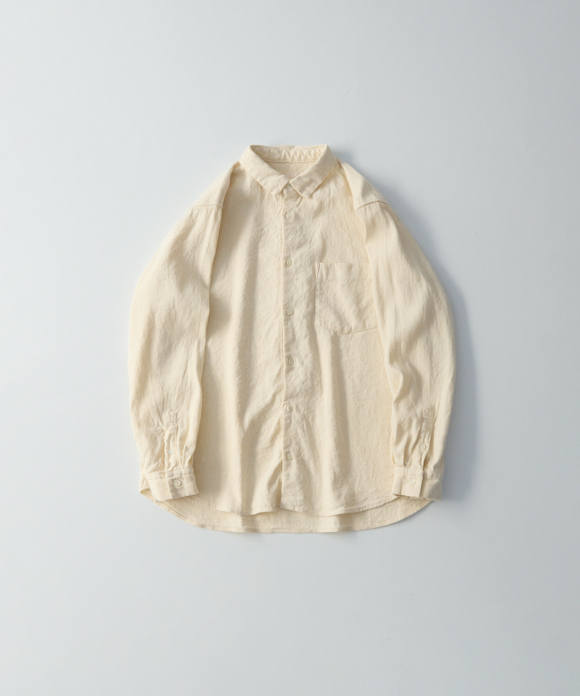 コットンリネンツイル レギュラーカラーシャツ｜nest Robe / CONFECT