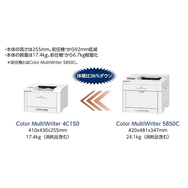NEC A4カラーページプリンタ Color MultiWriter 4C150 PR-L4C150 - NTT