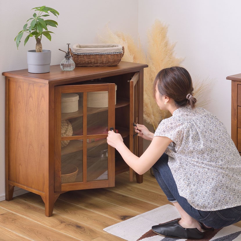 送料無料】 キャビネット ティンバ 収納棚 コンパクト リビング収納